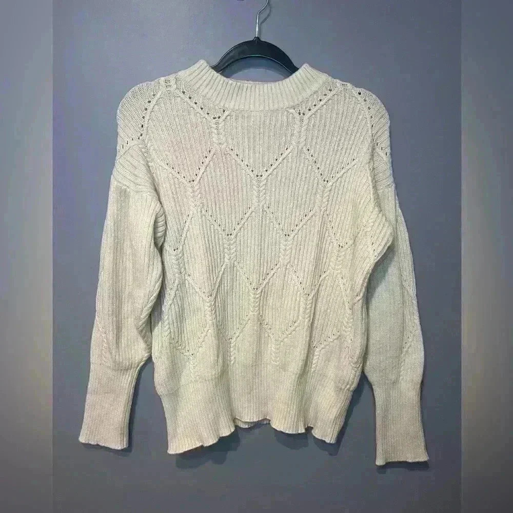 Women’s Tan Polagram Pullover Knitted Sweater Size Large